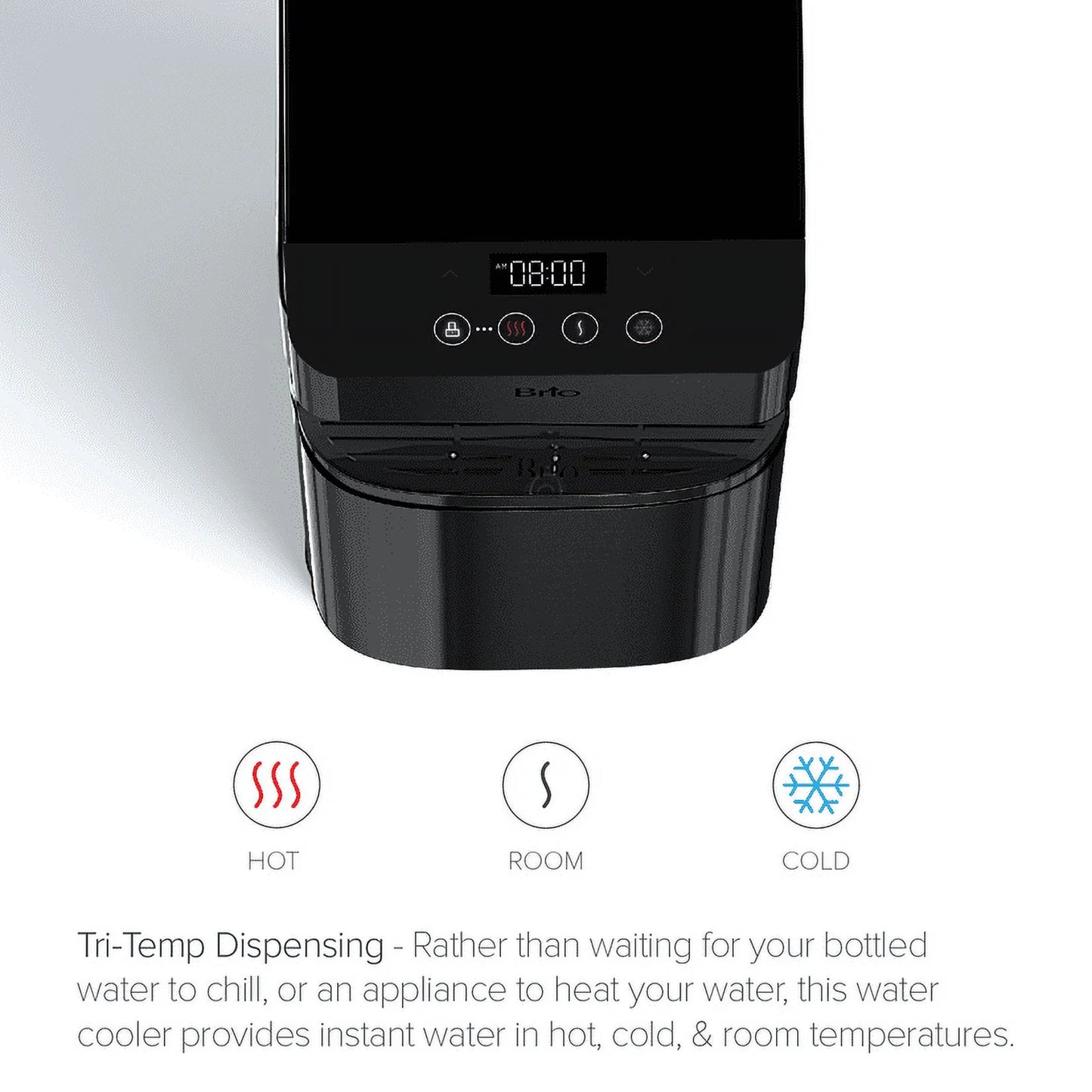Brio 700 Series Self Cleaning Bottom Load Tri Temperature Touch Dispense Water Cooler Dispenser