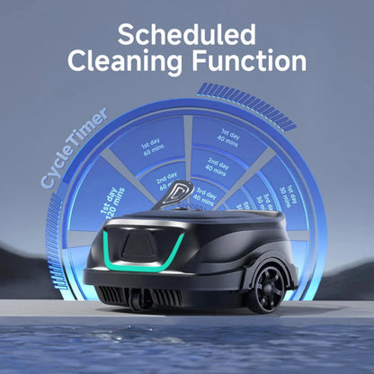 2025 New Upgraded WYBOT A1 Cordless Robotic Pool Vacuum Cleaner - Floor-Only Cleaning for Above Ground Flat-Bottom Pools (Up to 1,076 sq. ft), 120-Min Runtime, Black Green