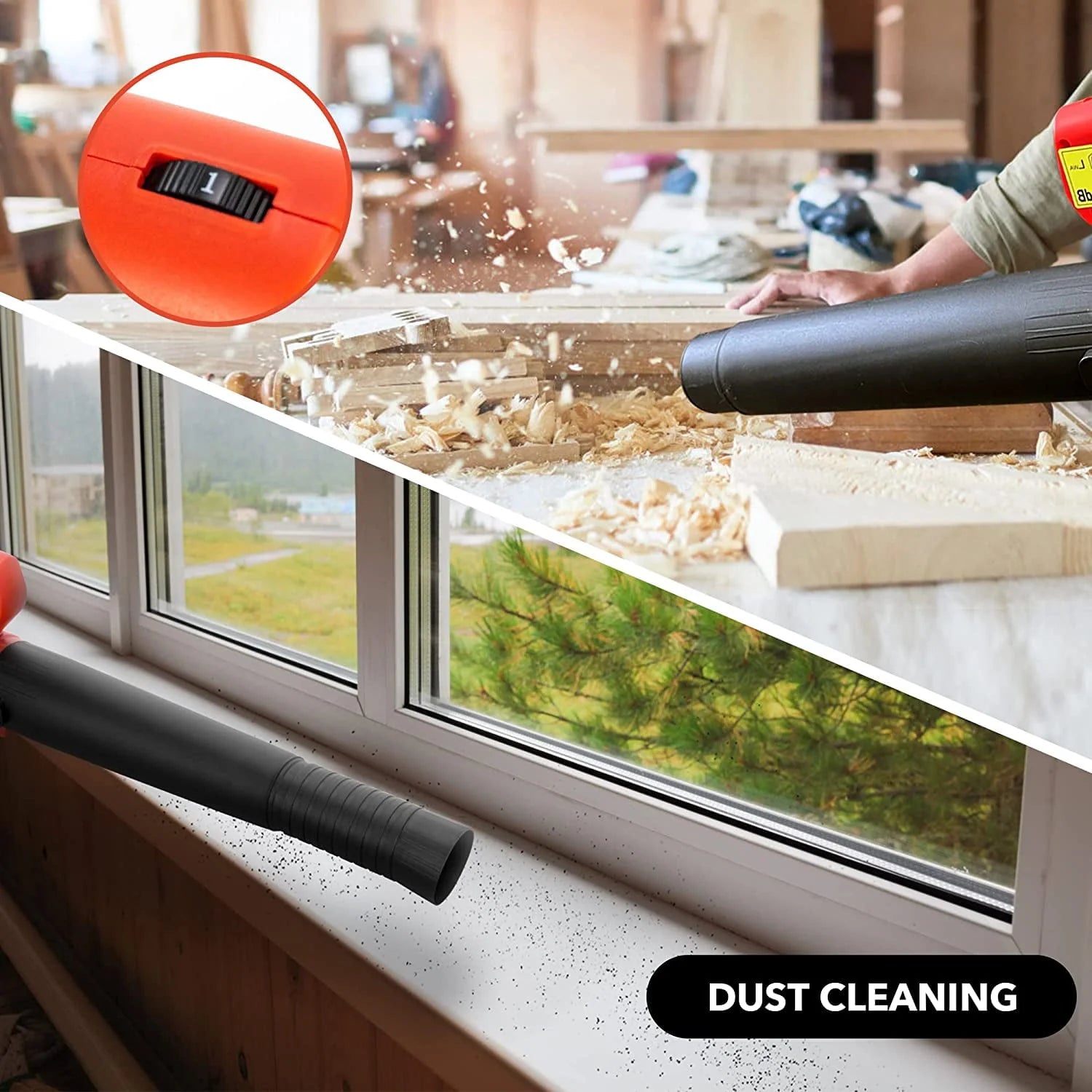 Cordless Leaf Blower 400CFM 6-Speed 150 MPH with 4.0Ah Battery & Charger Electric Handheld Leaf Blower for Lawn Care Sweeping Snow and Surface Dust Cleaning