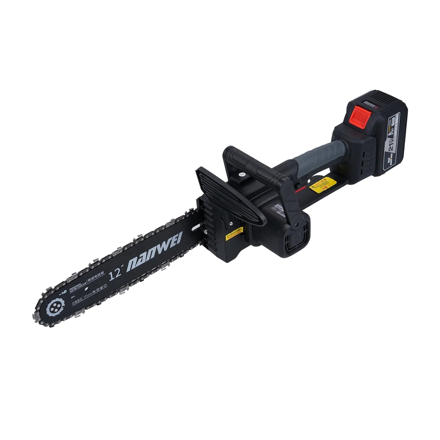 Wood 12inch Electric Chainsaw 2000W Brushless Chainsaw Handheld Logging Saw With Safety Lock 21V 6000mah Rechargeable Battery For Wood Cutting Trimming Courtyard Garden Building