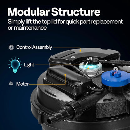 SPECSTAR 2110GPH Auto-Cleaning Pressurized Bio Pond Filter with 13W Light, Timer, Multi-Size Adapters for Koi Ponds up to 1057 Gallons or Ornamental Ponds up to 2113 Gallons