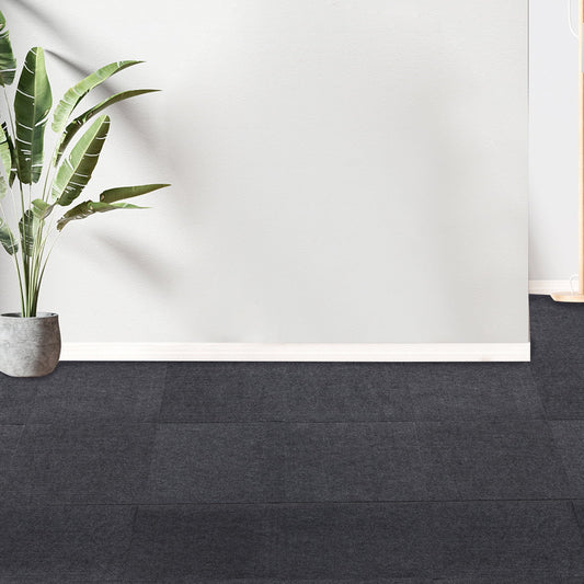 Dark Grey Carpet Tiles 24x24in, Low-Maintenance Polyester Fiber, Self-Adhesive 15-Pcs Set with Effortless Cleaning, Suitable for Hotels & Warehouses