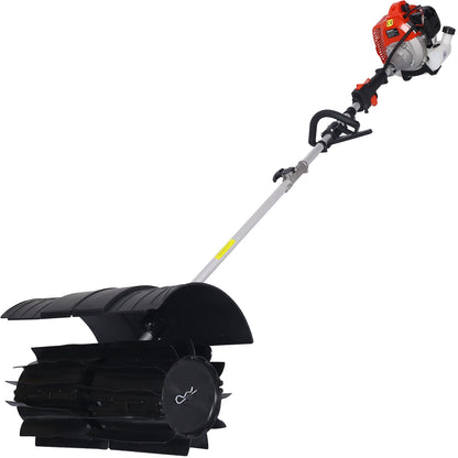 Hand Held Power Broom Sweeper Snow Sweeper GASOLINE Walk Behind Power Shovel Snow Cleaner Outdoor Walk Behind Sweeper, for Dirt Grass Leaves Lawn Debris Artificial Turf & Light Snow Cleaning
