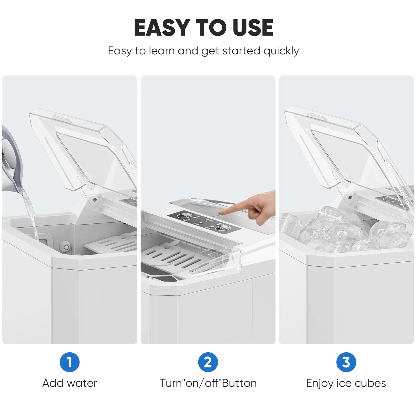 ZUNMOS Countertop Ice Maker,9 Cubes in 6 Minutes, Self-Cleaning, with Ice Basket & Scoop, Black