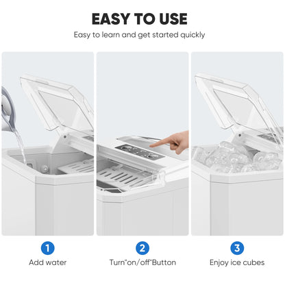 ZUNMOS Countertop Ice Maker,9 Cubes in 6 Minutes, Self-Cleaning, with Ice Basket & Scoop, Black