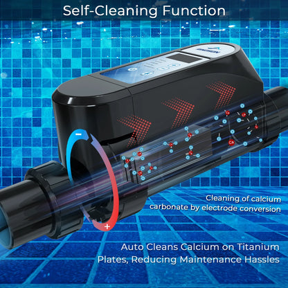 Rinoson Smart Saltwater Pool Chlorinator System Up to 18,000 Gallons Pool, Warranty-App Remote Control & Titanium Plate Self-Cleaning WiFi Salt Chlorine Generator for Pools