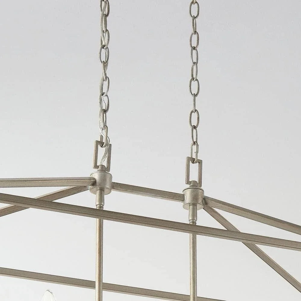 Home Decorators Weyburn 5-Light Antique Silver Caged Island Chandelier - New