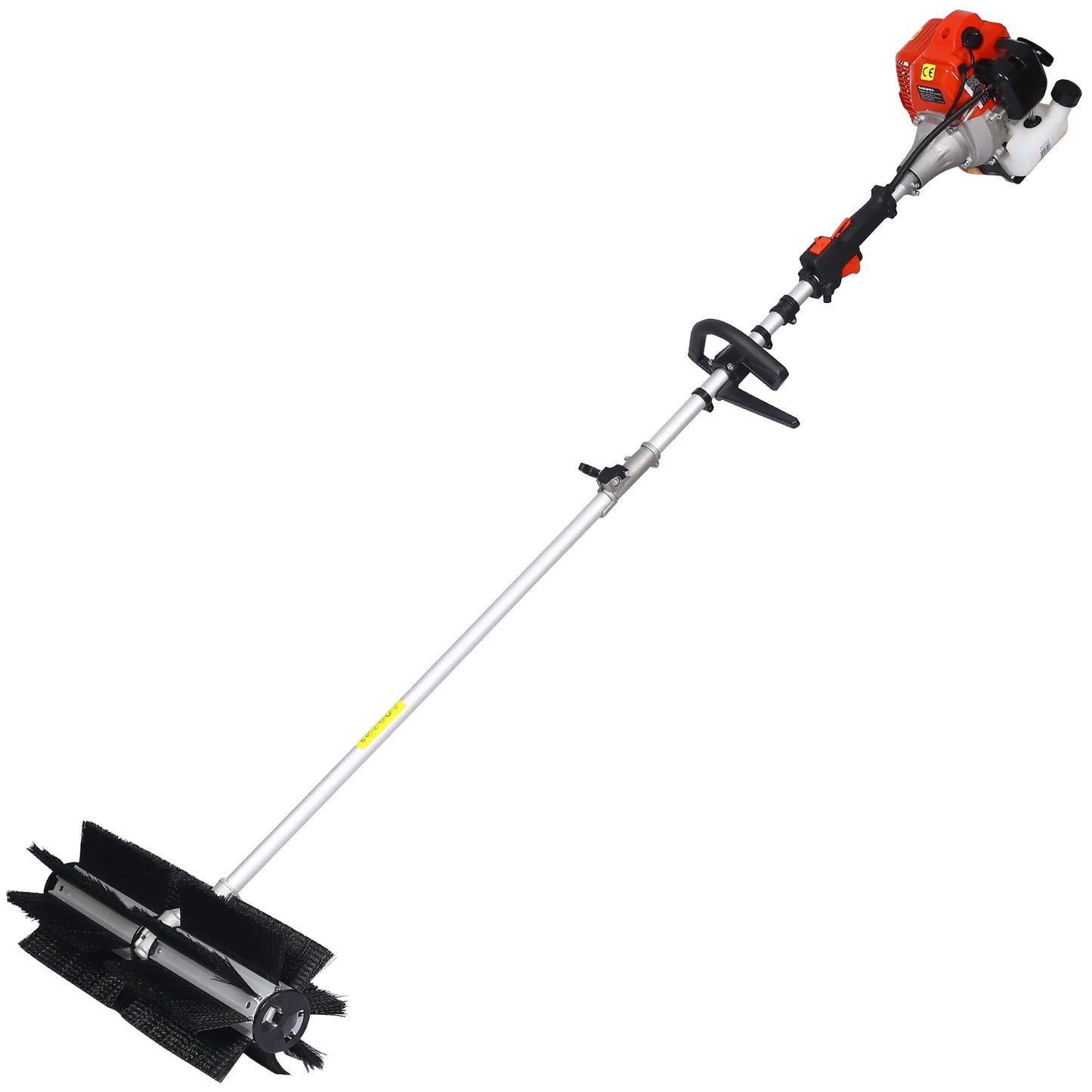 52CC 2-Stroke Broom Sweeper, Walk Behind Handheld Gas Powered Snow Sweeper, Brush Broom Sweeping Machine for Garden Lawn Yard Sidewalk Driveway Snow Cleaning, Broom Brush 24x9" EPA, D9025
