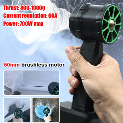 Motor Handheld Ducted Turbofan 50mm Brushless Motor Jet Fan 800-1000g Thrust Car Washer High Power Dust Blower Keyboard Cleaning Tool Compatible With // 18V