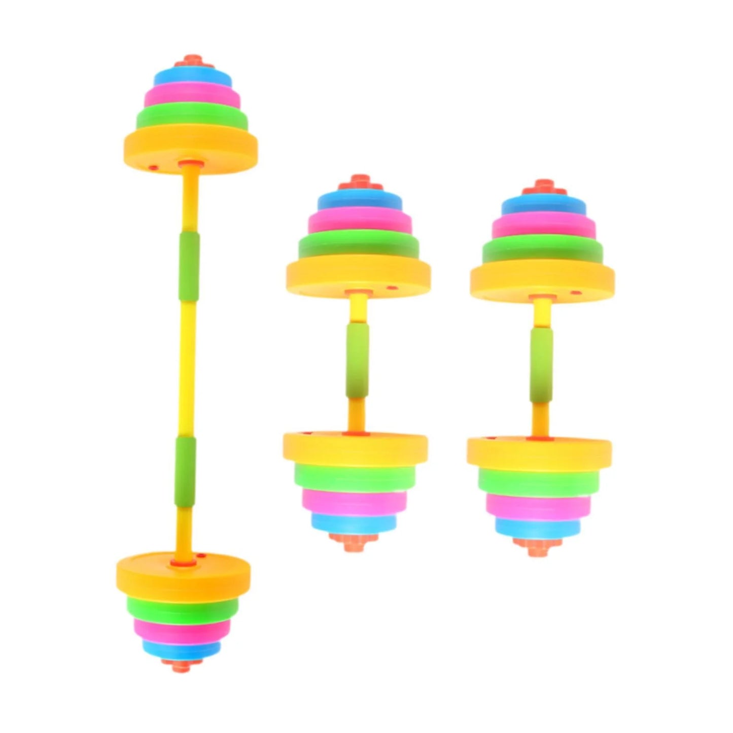 Almencla Kids Toys Dumbbells Children Barbell Bodybuilding Adjustable Weight Gym Toys Light Colors
