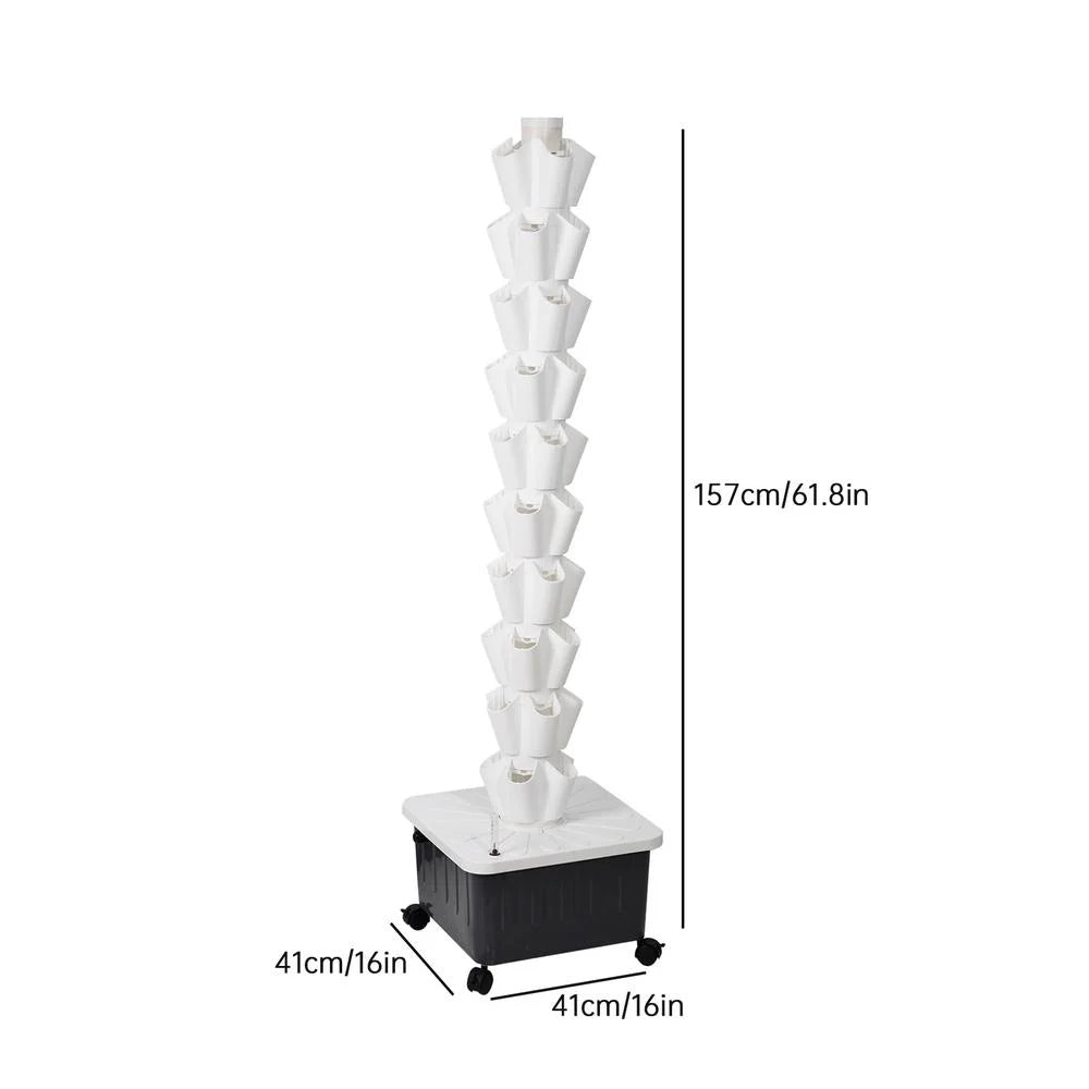ZHON Vertical Hydroponic Garden Tower 10-layer Hydroponic Vegetable Planting Towers 50 Slots High-Rise Building Gardening Towers Standard Specifications respectable