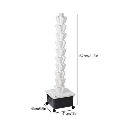 ZHON Vertical Hydroponic Garden Tower 10-layer Hydroponic Vegetable Planting Towers 50 Slots High-Rise Building Gardening Towers Standard Specifications respectable