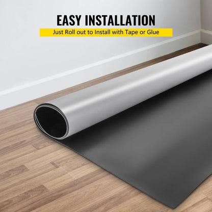 VEVORbrand Dance Floor Roll Portable 6.6 x 15.7 ft Practice Dance Floor 1.5mm Thickness PVC Dance Flooring Dance Floor Grey/Black Roll out Non-slide & Wearproof Dance Floor Easy Cleaning for Ballet
