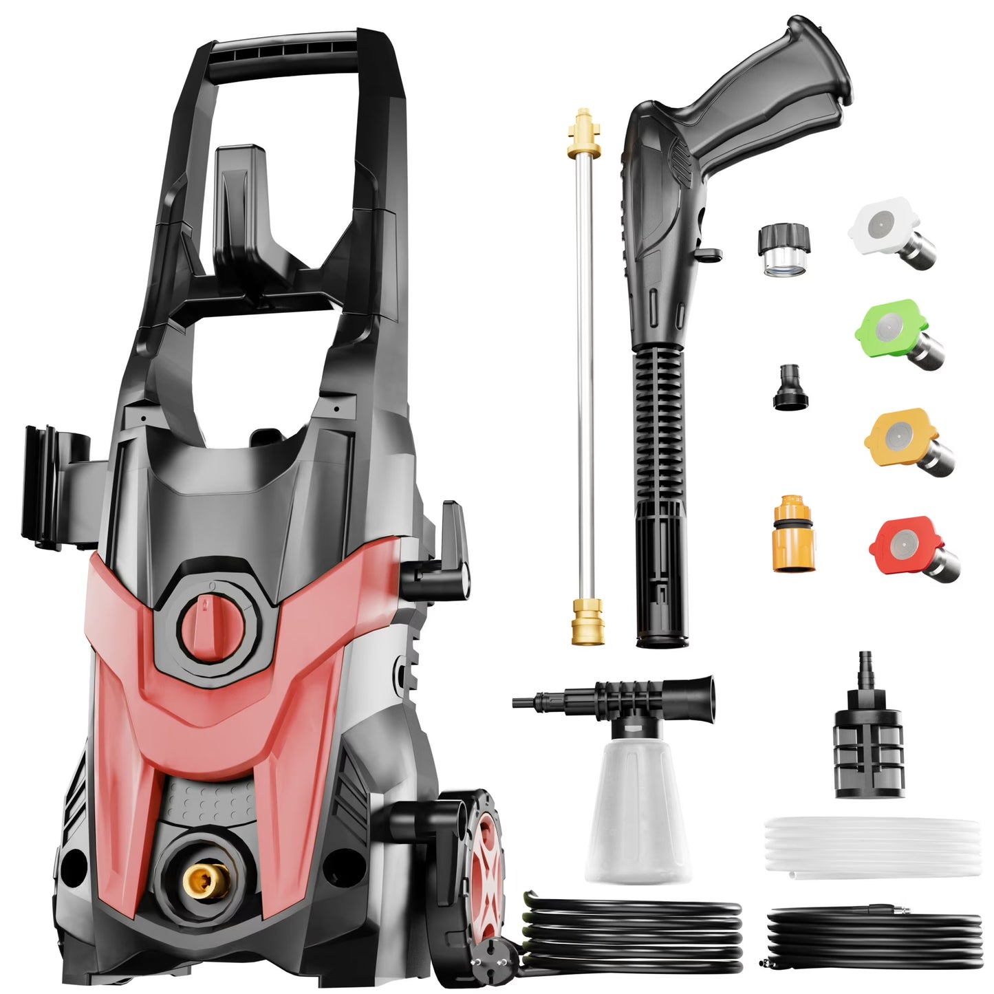FOTING Electric Pressure Washer, 4500 PSI 3.2 GPM Power Washer with 4 Quick Connect Nozzles, High Pressure Cleaning Machine with Foam Cannon for Cars/Fences/Driveways/Patios/Home Cleaning