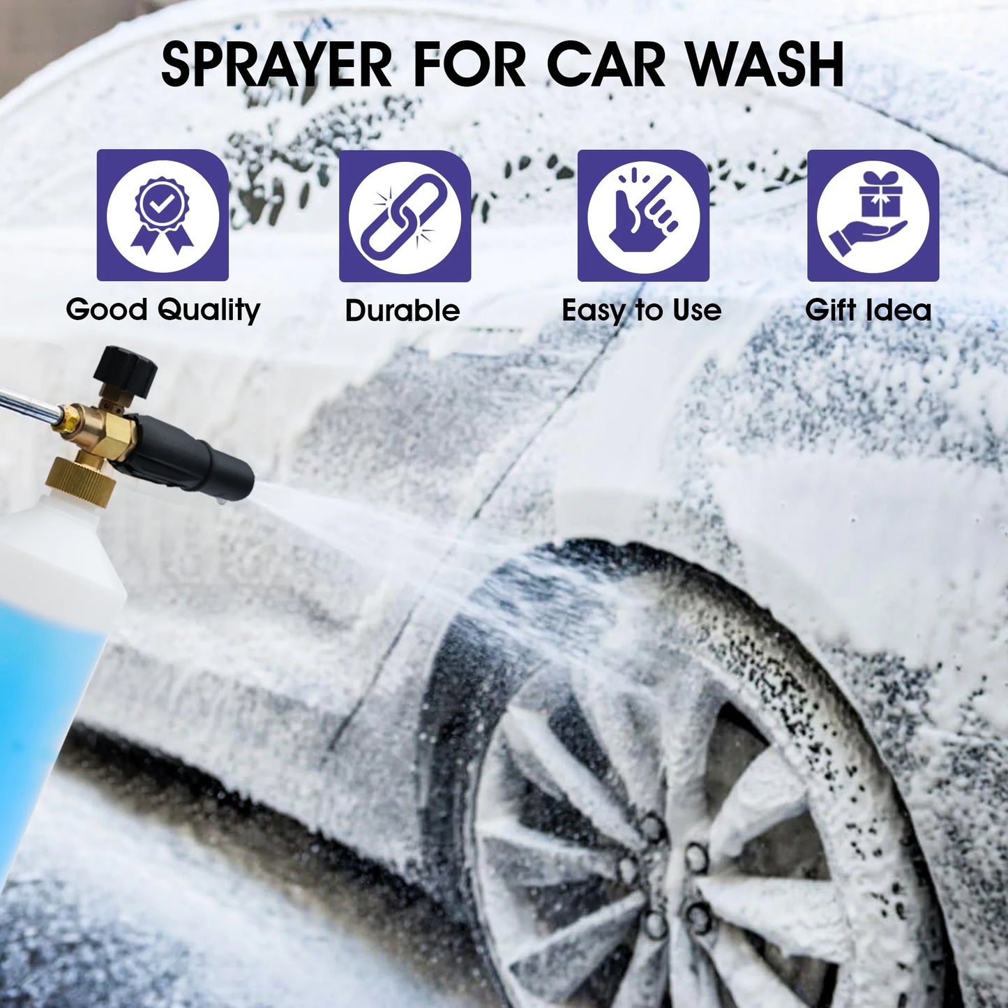 SM Arnold SPEEDY SUPER FOAMER Foam Cannon Soap Sprayer for Car Wash, Patio & House Cleaning | Multi-Purpose Sprayer Cleaner Cannister for Pressure Washer | For Automotives, Home, Garage, Boats & More