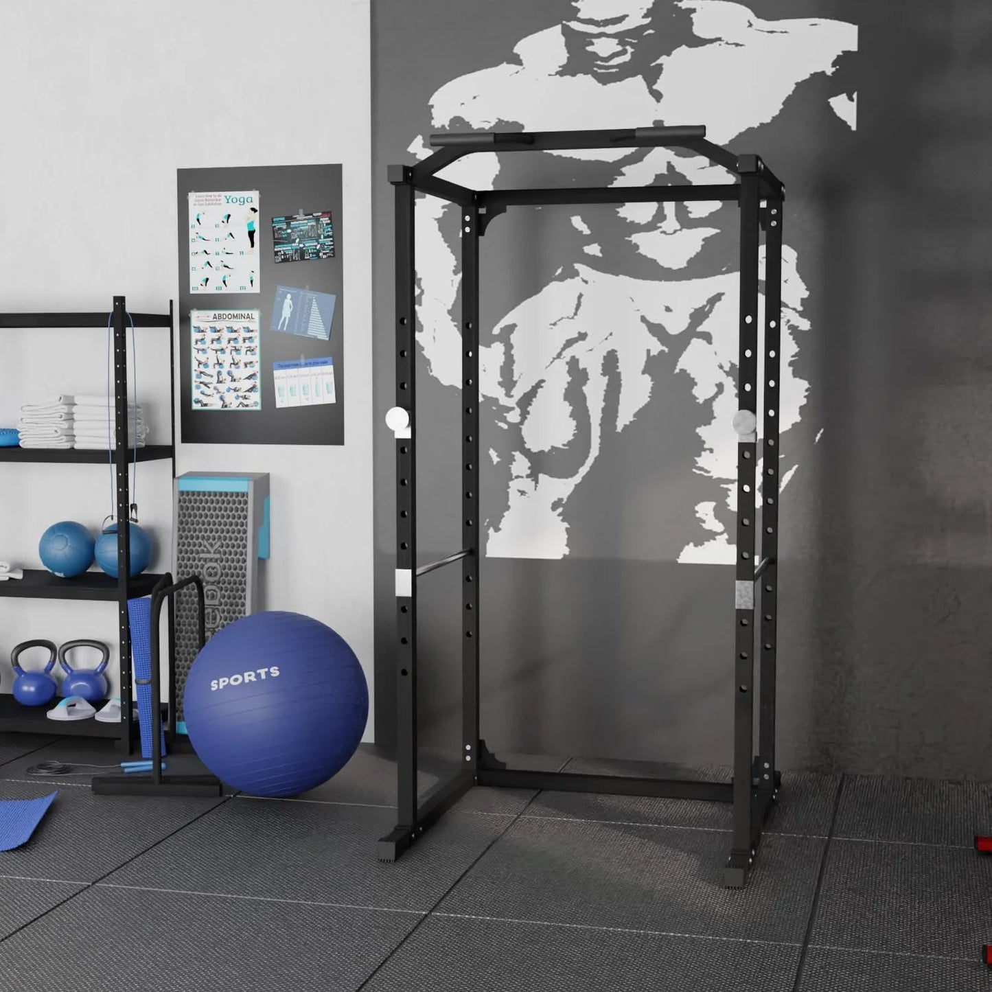 Dkelincs Squat Rack Power Cage - Multi-Function Power Rack, Weight Lifting Workout Station with Adjustable Cable Crossover System for Strength Training and Muscle Building