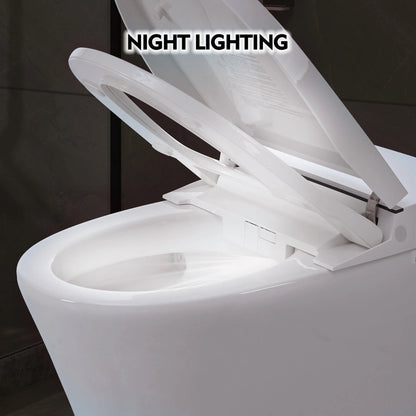M optimized Smart Toilet With Self-Cleaning Nozzle, Soft Close Dual Flush Toilet 1/1.28 GPF White