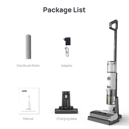 JONR ED12 Vacuum Mop all in one, Cordless Wet Dry Vacuum Cleaner and Mop Combo, Edge Cleaning, One-Step Cleaning, 850ml Water Tank, 30 Minutes Running Time for Hard Floors, Pet Hair