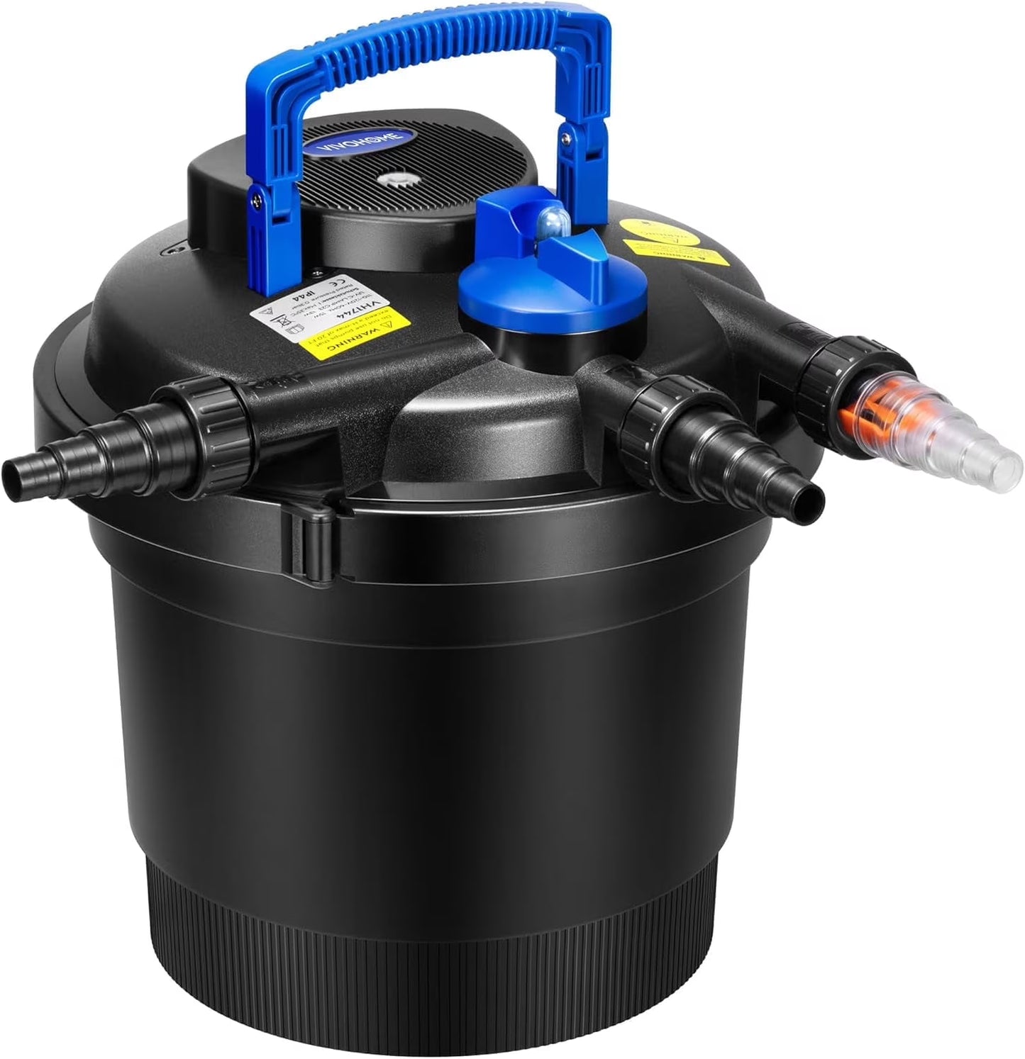 SPECSTAR 2110GPH Auto-Cleaning Pressurized Bio Pond Filter with 13W Light, Timer, Multi-Size Adapters for Koi Ponds up to 1057 Gallons or Ornamental Ponds up to 2113 Gallons