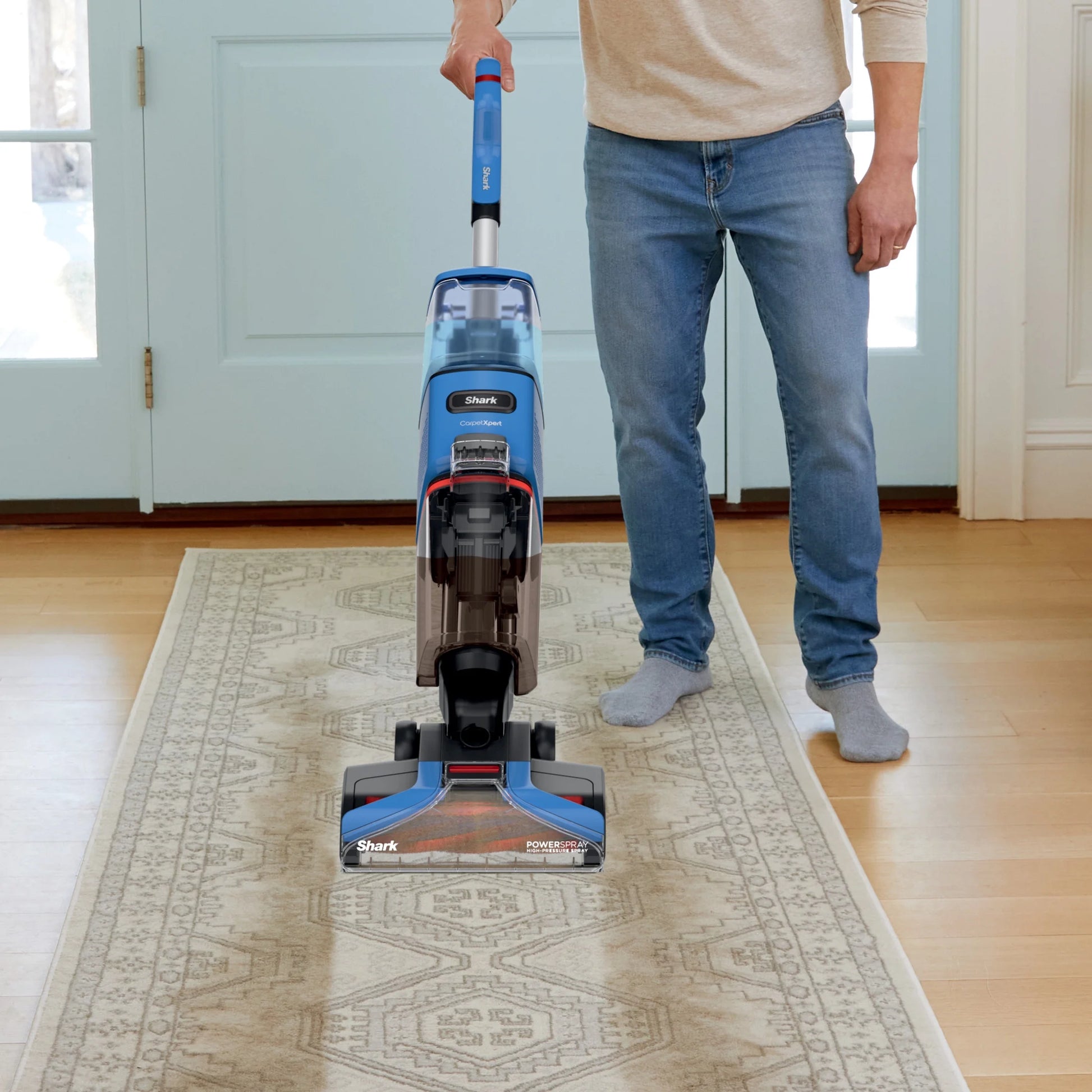 Shark? CarpetXpert? Upright Carpet & Area Rug Cleaner, Perfect for Pets, Lightweight & Powerful, Dirt, Grime, & Odor Removal, Carpet Shampooer, Cleaning Solution, Blue, EX121BRN