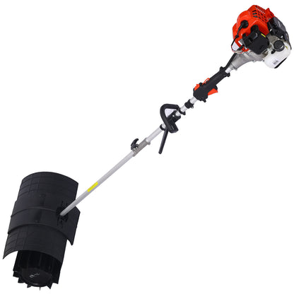 Hand Held Power Broom Sweeper Snow Sweeper GASOLINE Walk Behind Power Shovel Snow Cleaner Outdoor Walk Behind Sweeper, for Dirt Grass Leaves Lawn Debris Artificial Turf & Light Snow Cleaning