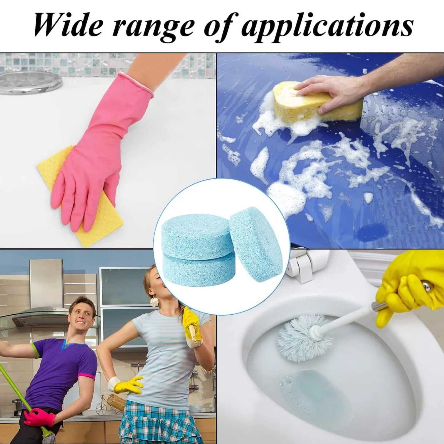 30 Pieces Car Effervescent Washer, Multifunctional Car Windshield Glass Concentrated Clean Washer Tablets, Glass Solid Wiper Cleaning Tablets for Car Kitchen Window