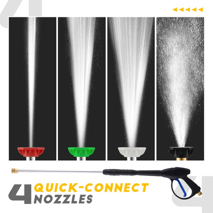 Efurden Gas Pressure Washer, 3500 PSI and 2.3Max GPM Power Washer with 4 Quick Connect Nozzles, 25 Ft Hose for Cleaning Floors, Cars, Patios