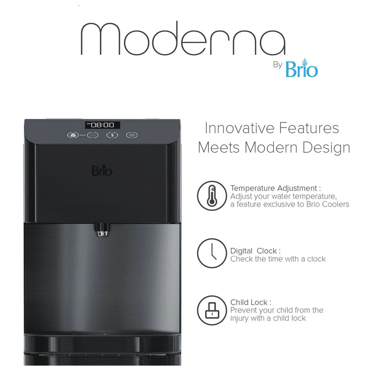 Brio 700 Series Self Cleaning Bottom Load Tri Temperature Touch Dispense Water Cooler Dispenser