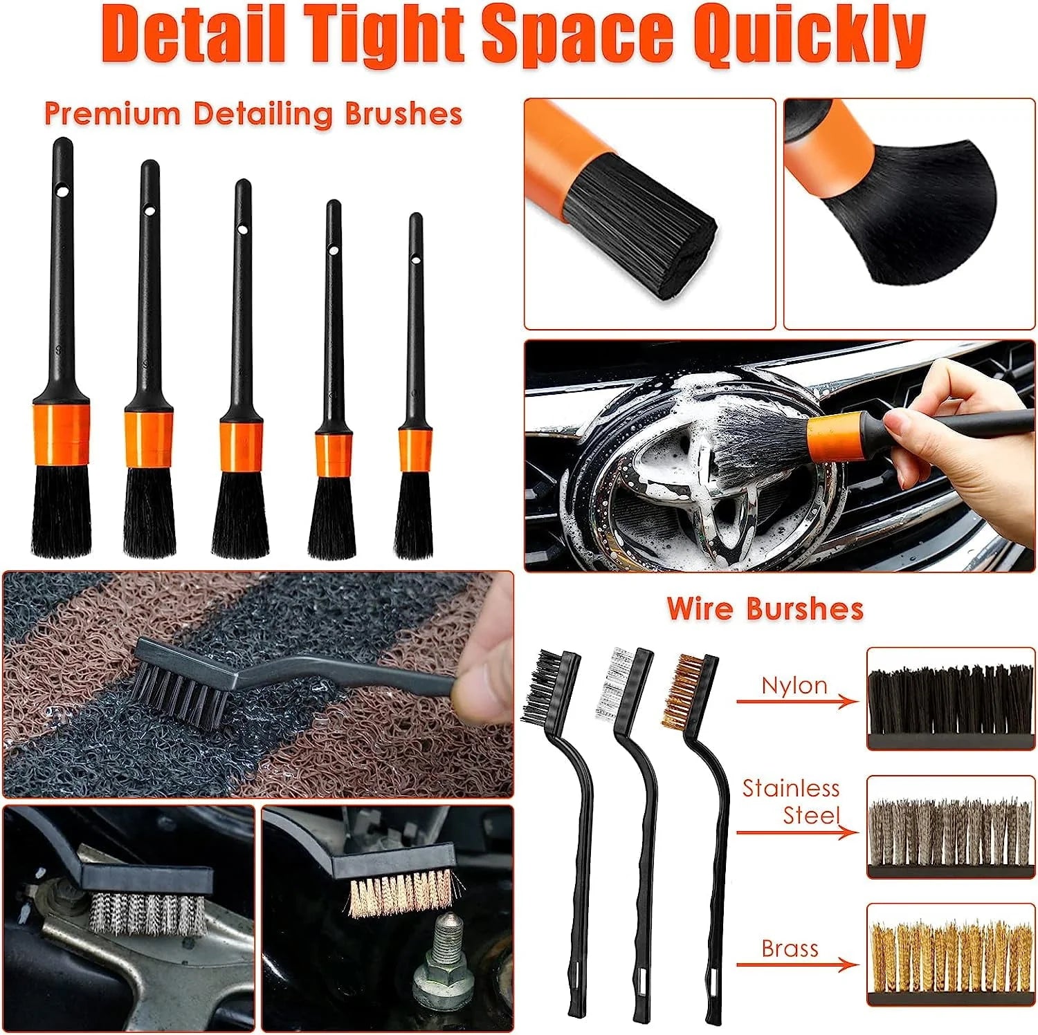 Vioview Ultimate Car Cleaning Kit, 17Pcs Car Interior Detailing Kit with High Power Car Vacuum Cleaner, Detailing Brush Set, Windshield Cleaner, Complete Car Cleaning Supplies for Deep Cleaning