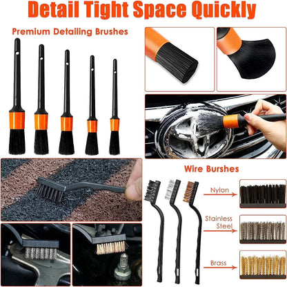 Vioview Ultimate Car Cleaning Kit, 17Pcs Car Interior Detailing Kit with High Power Car Vacuum Cleaner, Detailing Brush Set, Windshield Cleaner, Complete Car Cleaning Supplies for Deep Cleaning