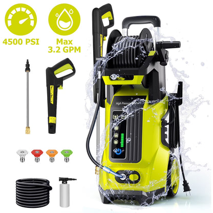 SUGIFT Electric Pressure Washer 4500PSI-Max 3.2GPM with Touch Screen Adjustable Pressure and 5 Nozzles Power Washer Cleaning for Patio,Blue