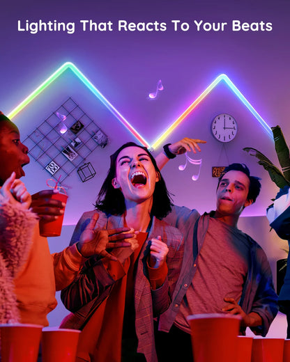 Govee Glide RGBIC Smart Wall Light, Multicolor Customizable, Music Sync LED Home Decor, 6 Pcs and 1 Corner