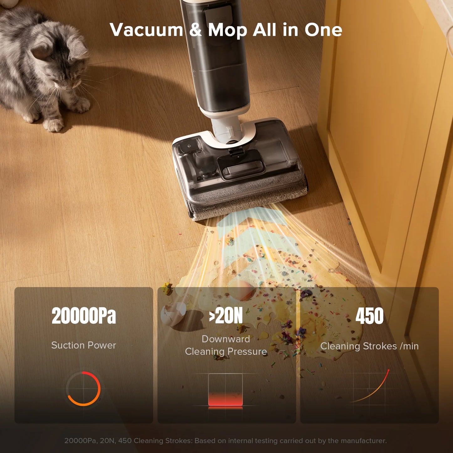 Roborock F25 GT Vacuum Mop All in One, Wet Dry Vacuum Cleaner Cordless, 20000Pa Floor Cleaner Machine for Tile Hardwood Wood Vinyl Floor, Edge to Edge Self Cleaning Electric Mop with 180�� Lie-Flat