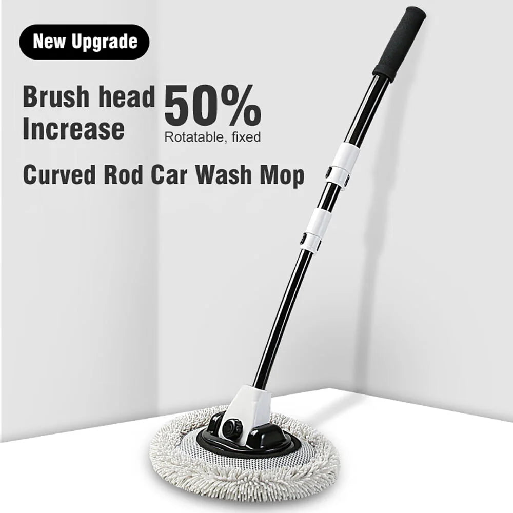 TITOUMI 47.5" 2 in 1 Car Wash Brush Cleaning Mop Kit with Long Handle, Supplies Car Mop for Scratch-Free Car RV Truck SUV