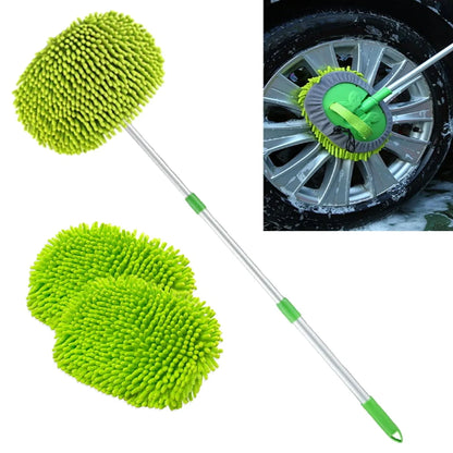 45'' Car Wash Brush with Long Handle Car Wash Mop Mitt Sponge Chenille Microfiber Car Brush Kits Car Cleaning Tools Supplies Duster Scratch Free 180 Degree Rotation for Washing RV Truck and Bus