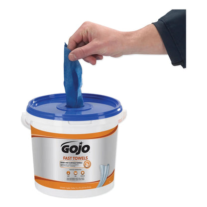 FAST TOWELS Hand Cleaning Towels, 7 3/4 x 11, 130/Bucket, 4 Buckets/Carton - GOJ6298