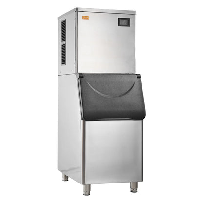 BENTISM Commercial Ice Maker 360LBS/24H & 330.7LBS Storage Bin Auto Self-Cleaning