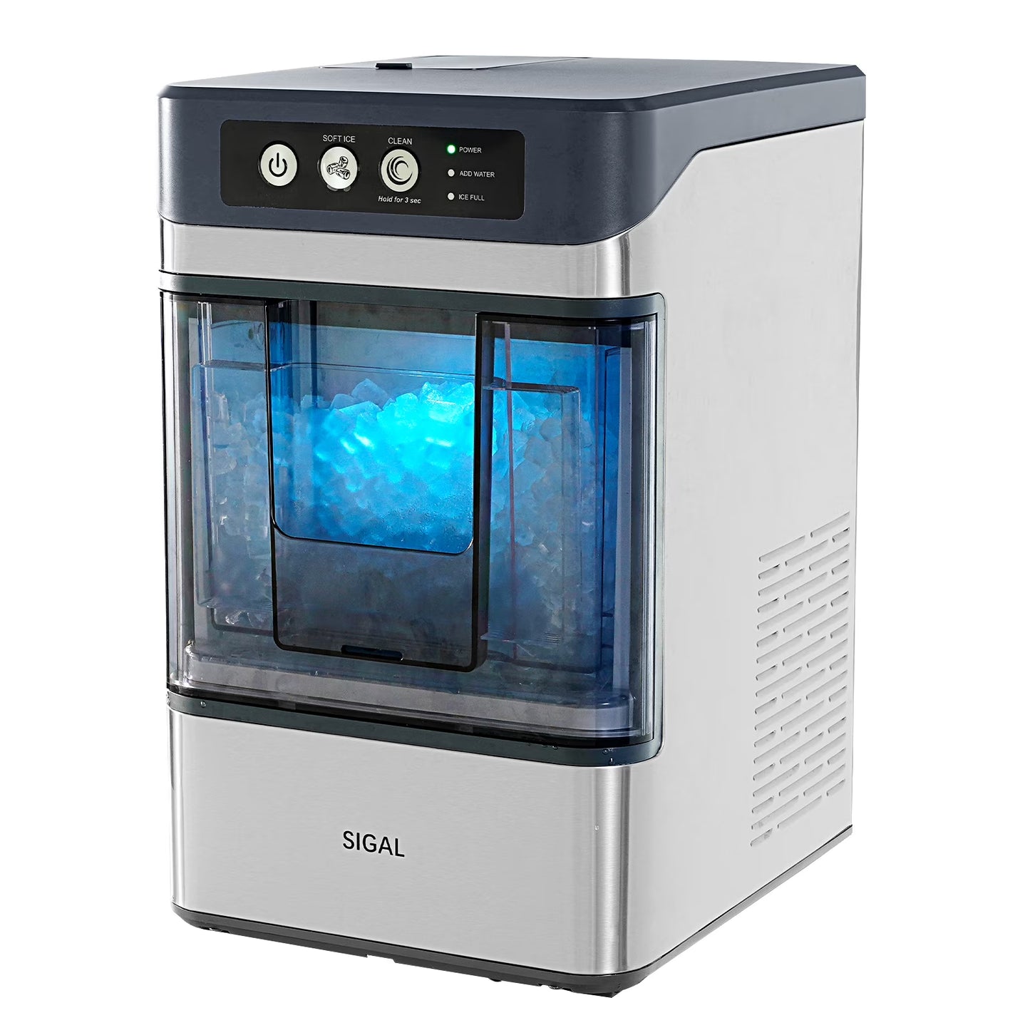 TEKAMON Nugget Ice Maker Countertop, 41lbs/24H, Soft Chewable Pellet Touchscreen Ice Maker with Self-Cleaning Function for Kitchens, Offices, Home