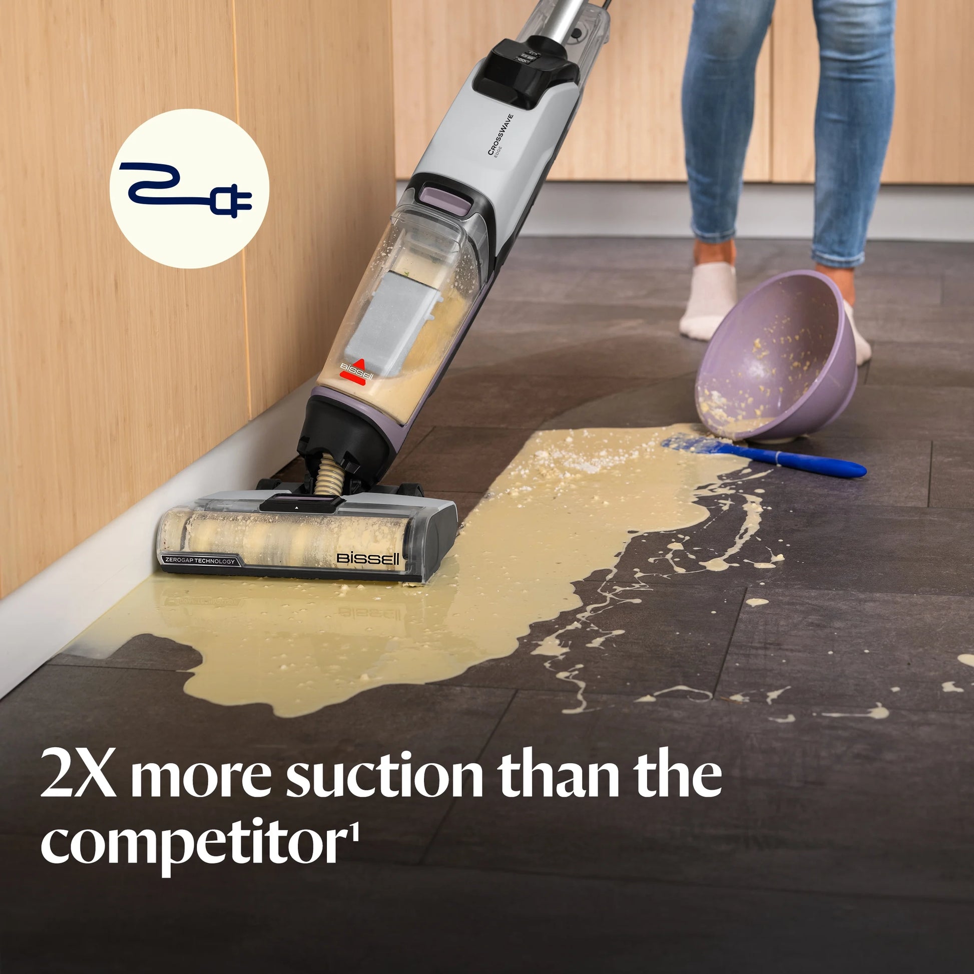 BISSELL CrossWave Edge, Corded, Multi Surface Hard Floor Cleaner Wet Dry Vacuum with Zero-Gap Edge Cleaning Technology, Self Cleaning Cycle, Pet Multi-Surface Febreze Trial Formula, 4157