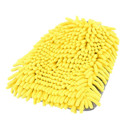 Unique Bargains Car Mitt Microfiber Wash Washing Cleaning Glove Anti Scratch Yellow