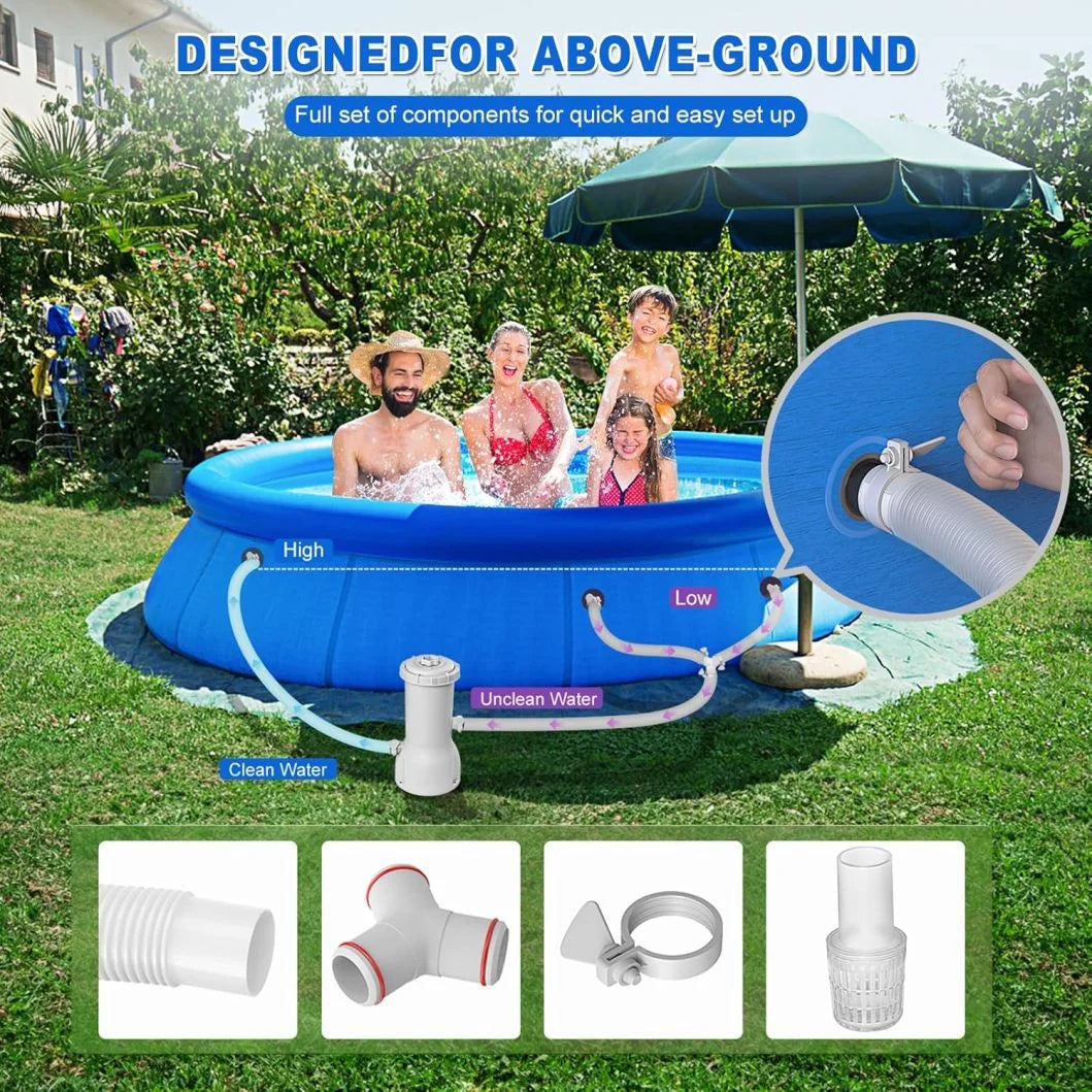 Pool Pump and Filter Above Ground, 1000 Gallon Swimming Filter Cartridge Pumps, Electric Pools Water Pump Filter for Pools Sand Cleaning Tool, 1000 GPH Filters Pumps for Above Ground