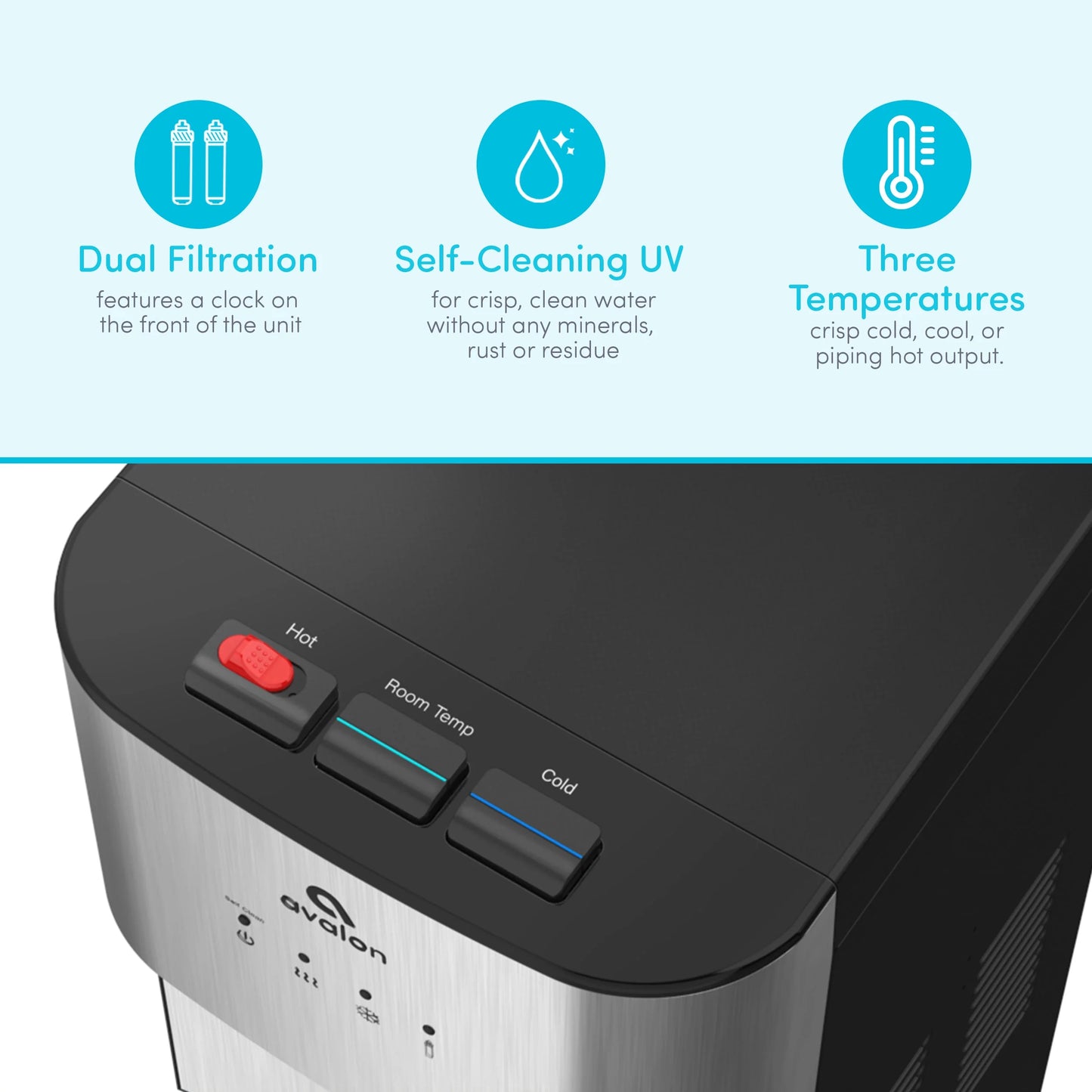 Avalon Self Cleaning Bottleless Water Cooler Dispenser 3 Temperatures