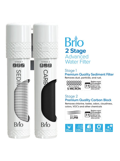 Brio 520 Series Self-Cleaning Bottom Loading No-Line Tri-Temperature 2 Stage Filtration Capacity Water Cooler Dispenser