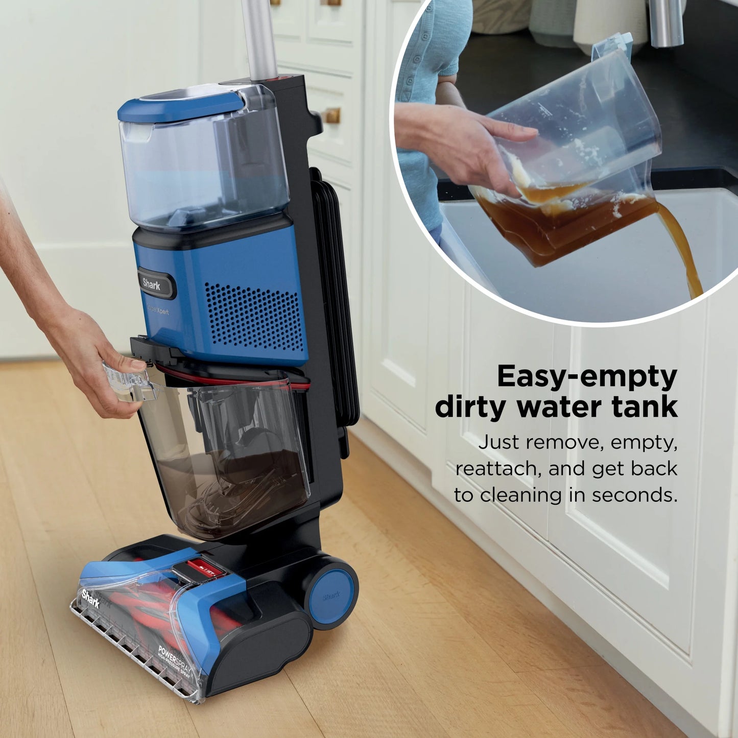 Shark? CarpetXpert? Upright Carpet & Area Rug Cleaner, Perfect for Pets, Lightweight & Powerful, Dirt, Grime, & Odor Removal, Carpet Shampooer, Cleaning Solution, Blue, EX121BRN