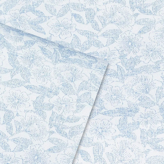 Laura Ashley Home - Full Sheets, Soft Sateen Cotton Bedding Set - Sleek, Smooth, & Breathable Home Decor,Blossoming Blue Blossoming Blue/White Full