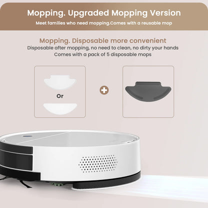 OKP Robot Vacuums with Mop Combo and Remote Control, 2 IN 1 Cleaning and Mopping, Wi-Fi Connectivity, Alexa/APP, Self-Charging Robotic Vacuum Cleaner for Home, Pet Hair, Carpets, and Hard Floors