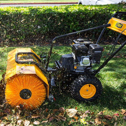 Stark 31" Walk Behind Gas Power Sweeper Dirt Debris Cleaning Path 196cc 7HP Gas Engine - for Leaves, Dirt, and Gravel