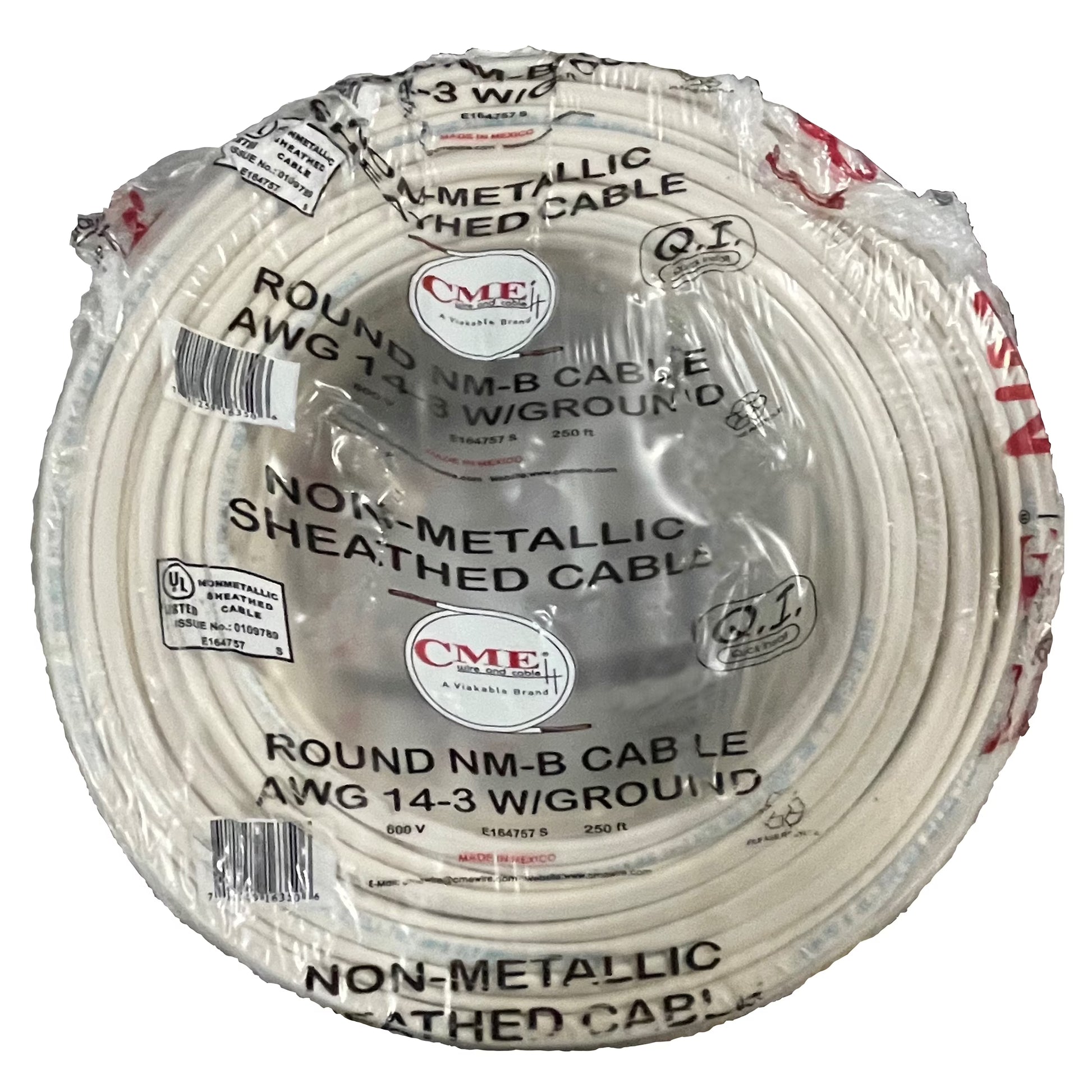 CME Wire & Cable 14/3 + Ground Copper Building Wire, NM-B Cable, 250-Feet