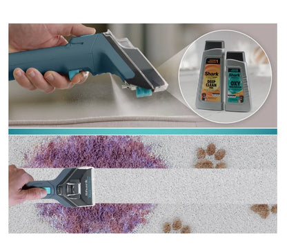 Restored Shark CarpetXpert with StainStriker, Upright Carpet & Upholstery Cleaner, Built-in Spot & Stain Eliminator, Deep Cleaning & Tough Stain Removal, Carpet Shampooer, Navy, EX200 (Refurbished)