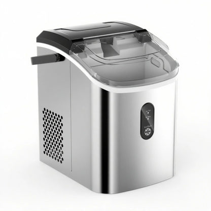 EUHOMY Nugget Ice Maker Countertop with Handle, Ready in 6 Mins, 34.5 lbs Per Day, Removable Top Cover, Auto-Cleaning, Black